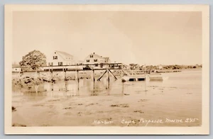 1940s RPPC Cape Porpoise Maine Low Tide Harbor Pier (Kennebunkport) UNP Postcard - Picture 1 of 3