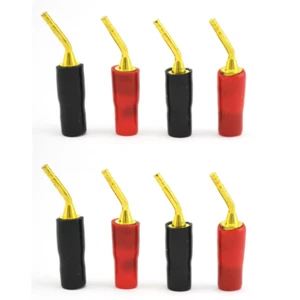 8x Cobre Chapado en Oro Tornillo Pin de Bloqueo Enchufe Banana Conector de Cable de Altavoz HIFI - Imagen 1 de 7
