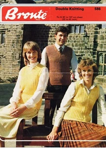 ~ Vintage 1970s Bronte Knitting Pattern For Tanks Tops & Waistcoat ~ 32" ~ 42" ~ - Picture 1 of 1