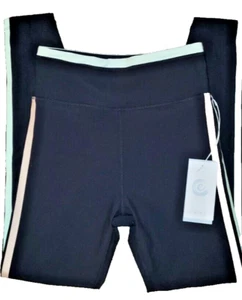Johnny Was Sz XS Calme Endurance High Waist Black W/Stripes Leggings 7/8 - Picture 1 of 4