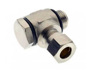 Banjo Male Stud BSP Parallel - Nickel Plated Brass Compression Fitting - Picture 1 of 1
