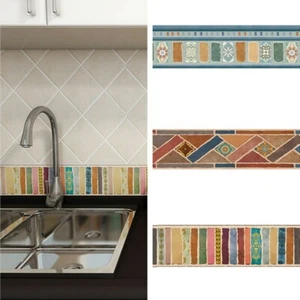 Striped Wallpaper Vintage Wall Stickers Skirting Border Self Adhesive Waterproof - Picture 1 of 18