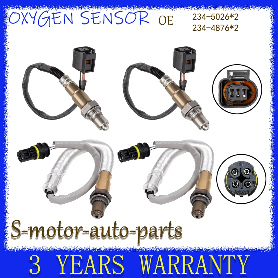4x Oxygen O2 Sensor Up+Downstream For BMW 550i 650i 750i 4.4L 234-5026 234-4876 - Изображение 1 из 4