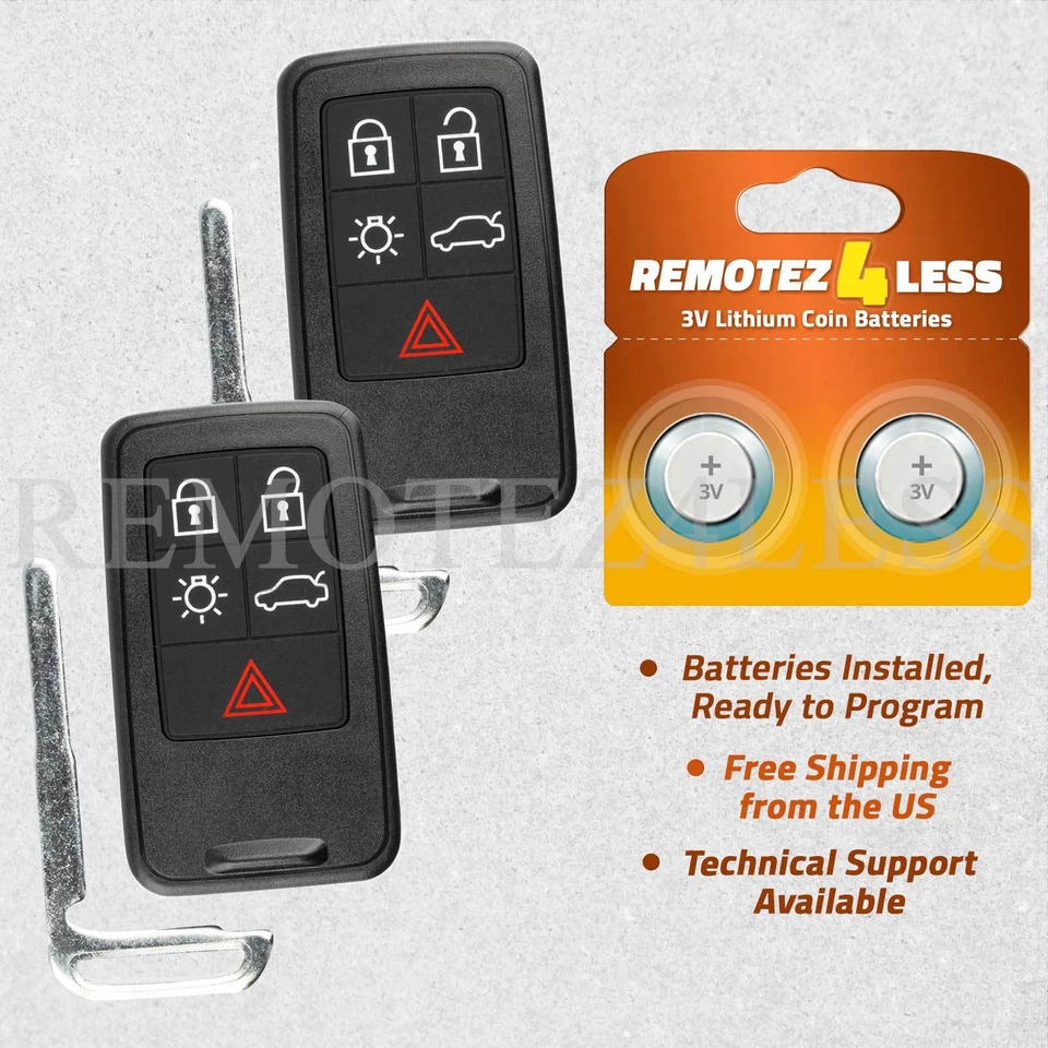 2 Keyless Entry Remote for 2016 2017 Volvo S60 Cross Country Car Key Fob Foto 1 de 4