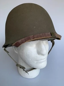 VTG Old French Mle M51 Helmet w Liner MENESA Indochina Algeria Armeé France 50s - Picture 1 of 18