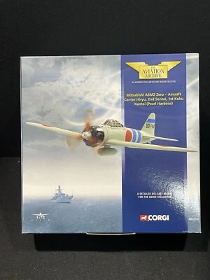 Corgi AA33101 Mitsubishi A6M2 Zero Aircraft Carrier Hiryu 2nd Sentai Airplane - Image 1 of 4