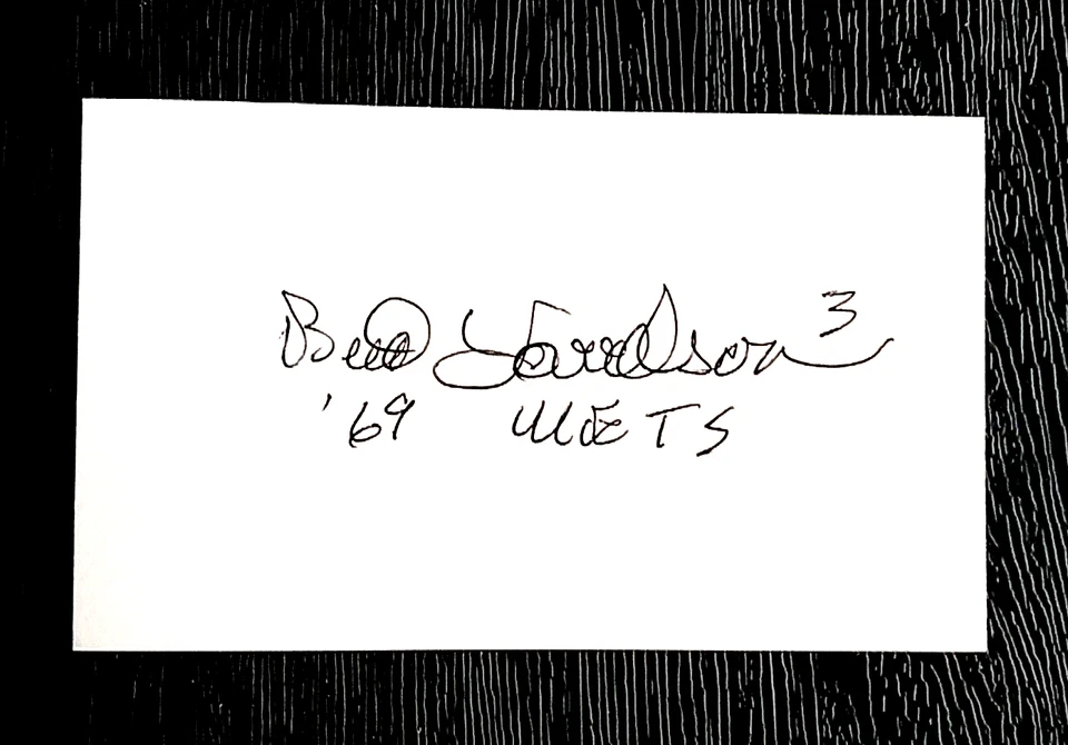 BUD HARRELSON added "69 METS" NEW YORK METS SS SIGNED AUTOGRAPHED INDEX CARD 3X5 - Image 1 of 1