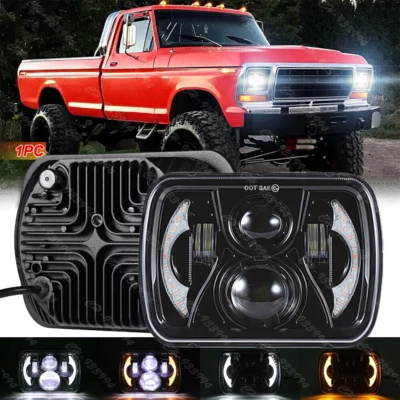 5X7" 7x6" inch LED Headlight Hi/Lo Beam DRL For Ford F-150 F-250 F-350 1978-1986 - Image 1 of 4