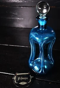 Vecchia bottiglia di zucchero Holmegaard Kluk Kluk 28 cm blu acqua #E - Foto 1 di 9