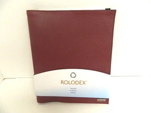 ROLODEX JOURNAL - HOLDS PAPERS, CARDS - 50 PAGE, FAUX LEATHER - BURGUNDY - Picture 1 of 2