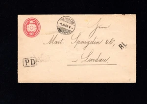 Suiza 1869 - GSU 10 Rp. Tübeli, claro "RL" tráfico fronterizo (a3636) - Imagen 1 de 1