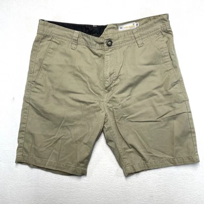Volcom True to This Shorts Khaki Brown Mens Size 34 Pockets Logo Skate Zip Up - Image 1 of 4