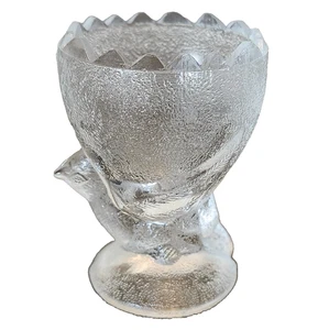 Vintage Textured Glass Bird Motif Egg Cup Swan Chick EAPG 2.75" - Picture 1 of 7
