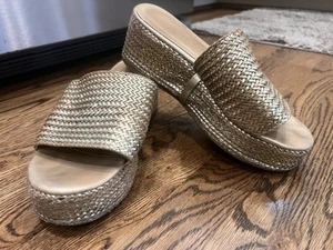 BEACH by Matisse Peony Metallic Espadrille Platform Womens Size 9 M Casual Gold - Picture 1 of 10