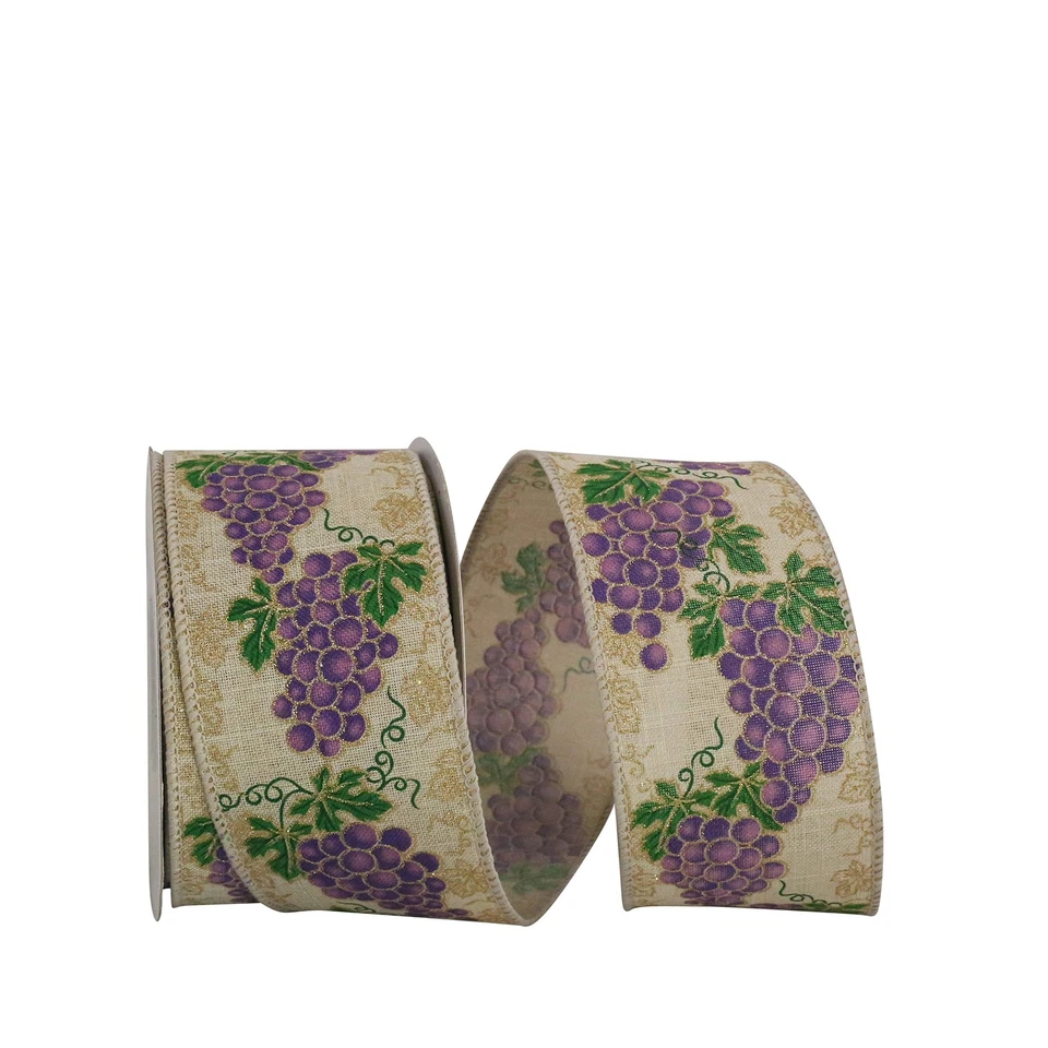 Cinta de borde con cable brillante de lino para uvas y enredaderas, 2-1/2 pulgadas X 10 yardas, natural Foto 1 de 1