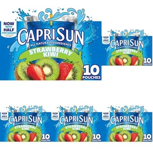 Capri Sun Strawberry Kiwi Naturally Flavored Kids Juice 6 Fl Oz (Pack of 50) - Picture 1 of 12