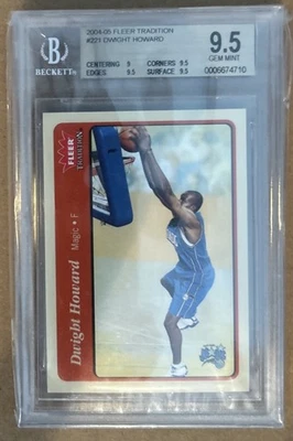 DWIGHT HOWARD 2004-05 FLEER TRADITION BASKETBALL ROOKIE CARD # 221 BECKETT 9.5 - Image 1 of 3