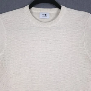 NN07 No Nationality Hubert Maglione Uomo Medio Beige Tessuto Ape Pullover - Foto 1 di 12