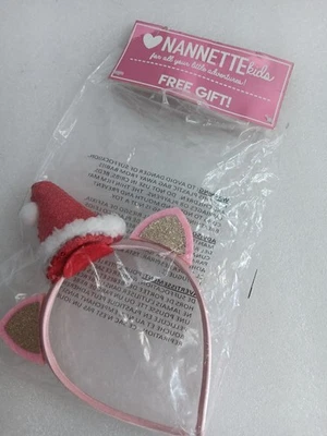 Sombrero de Papá Noel de Navidad orejas de gatito diadema niños Foto 1 de 3