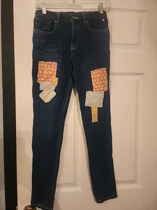 Matilda Jane Hit Your Mark Stretch Patch Jeans Size 16 Euc - Picture 1 of 5