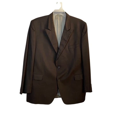 Jack Victor Super 110s Wool Blazer 48L Men's Suit Jacket Brown Two Button - image 1 of 4