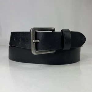 Cinturón Stone Mountain de cuero genuino negro rayado - talla 36 - Imagen 1 de 8