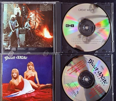 GREAT WHITE 2 CD LOT -Twice Shy / RARE OG self-titled - 80s METAL ROCK Foto 1 de 3