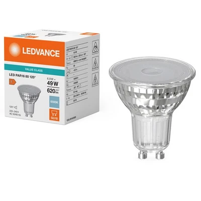 Ledvance LED PAR16 Glas Reflektor 6,9W = 49W GU10 Tageslicht 6500K Kaltweiß 120° - Bild 1 von 3