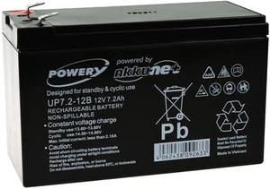 Powery Blei-Gel-Akku für USV APC Power Saving Back-UPS Pro BR550GI 12V 7,2Ah/86W - Bild 1 von 3