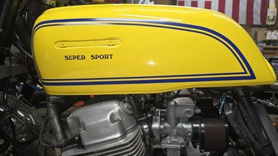 1976 Honda Cb750f Super Sport tanque de gasolina e COWL AMARELO ENXOFRE - Imagem 1 de 4