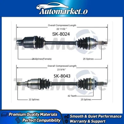 Eje delantero izquierdo derecho CV TrakMotive para Suzuki Aerio 2002-2003 Foto 1 de 3