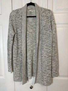 LOFT maglione cardigan donna M manica lunga aperto davanti maglia grigio erica scintillante - Foto 1 di 5