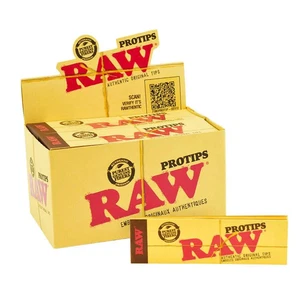 RAW PROTIPS Rolling Paper Smoking Chlorine Free Genuine Roaches VOLLE BOX - Bild 1 von 4