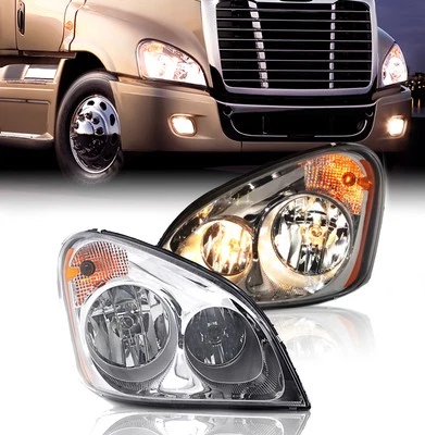 Freightliner Cascadia Headlight Pair Set 2008 - 2018 Left Right Side with Bulbs Foto 1 de 4