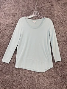 Pure Jill Tee Shirt Women XS Sky Blue 100% Cotton Round Neck Casual Long Sleeve - Picture 1 of 14