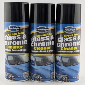 3 x AutoBright Glass & Chrome Cleaner Streak Free Removes Bugs & Grime 340g NEW - Picture 1 of 3