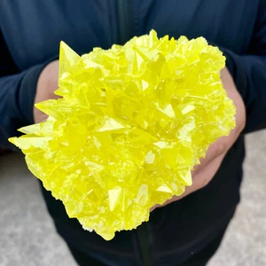 277G Newly discovered natural yellow sulfur crystal quartz crystal mineral sampl - Picture 1 of 11