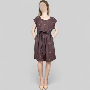 Gudrun Sjödén Women’s Brown Cotton A-Line Knee-Length Dress – Size XL - Picture 1 of 8