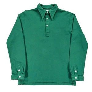 Simon James Cathcart Langarm Rugby Poloshirt Sweatshirt Herren Gr. 15 grün - Bild 1 von 13