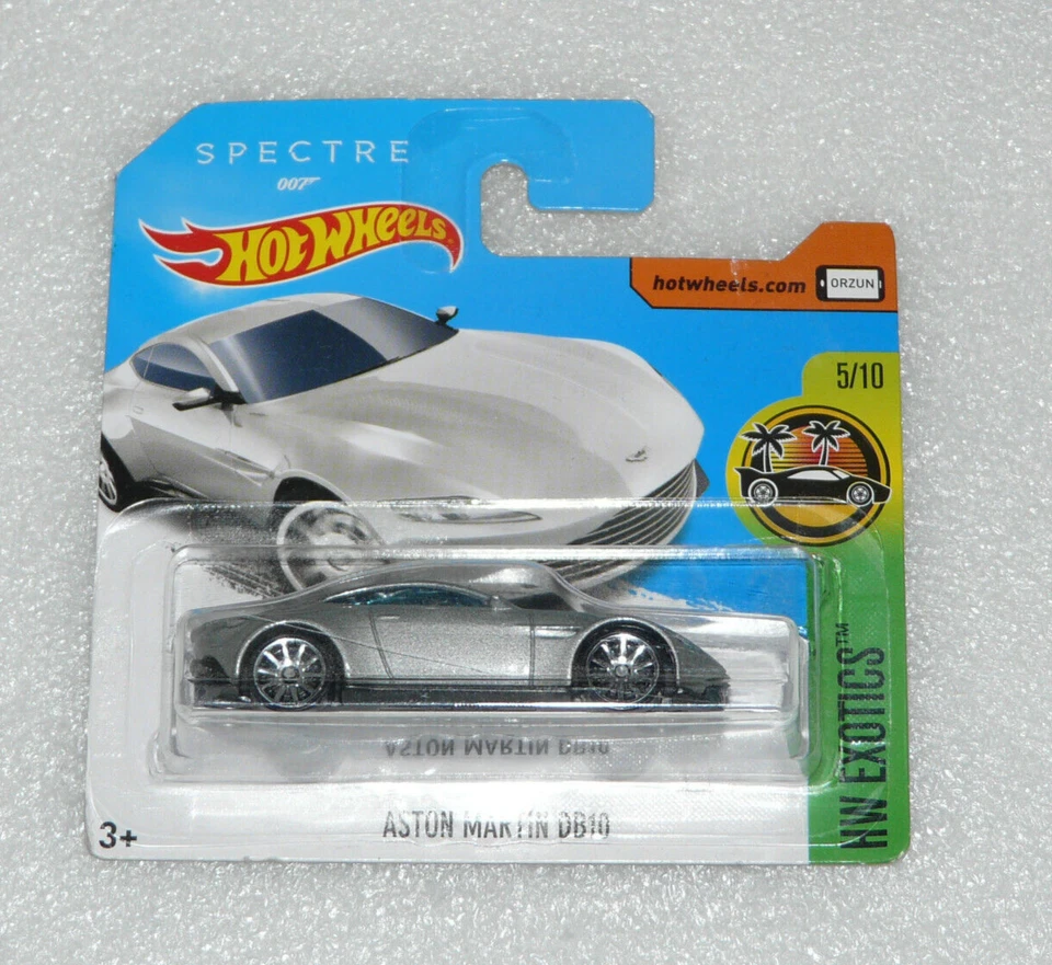 НОВЫЙ HOT WHEELS ASTON MARTIN DB10 СЕРЕБРЯНЫЙ СПЕКТР КОРОТКАЯ КАРТА ЭКЗОТИКА РЕДКАЯ 96/365 - Изображение 1 из 1