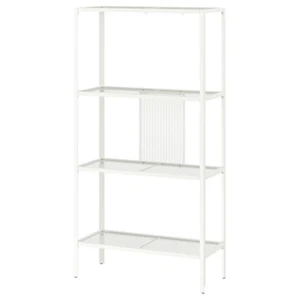 IKEA 4 Tier Stainless Steel Shelving Unit Home Living Room Metal White 116cm - Picture 1 of 5