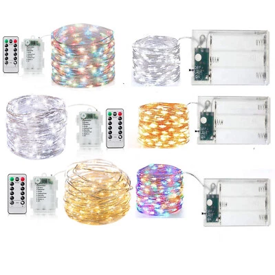 2-10m 20/50/100 LED Battery Micro Rice Wire Copper Fairy String Lights Party - Image 1 of 4