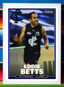 Framed 2021 CARLTON BLUES AFL Poster EDDIE BETTS 350 Games - 45cm x 32cm x 3cm - Picture 1 of 3