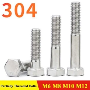 Juego de tornillos de cabeza hexagonal M6 - M12 pernos parcialmente roscados de acero inoxidable A2 - Imagen 1 de 108