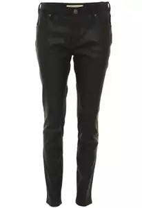 NEU BURBERRY DAMEN SCHWARZ LAMMLEDER BAUMWOLLE LEGGINGS SCHLANK SKINNY PASSFORM HOSE 32 - Bild 1 von 8