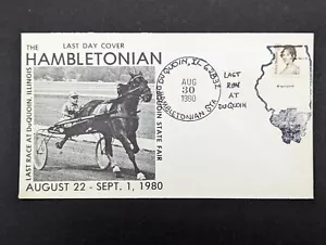 Hambletonian 1980 arnés carreras DuQUOIN Illinois cubierta de último día carrera - Imagen 1 de 2