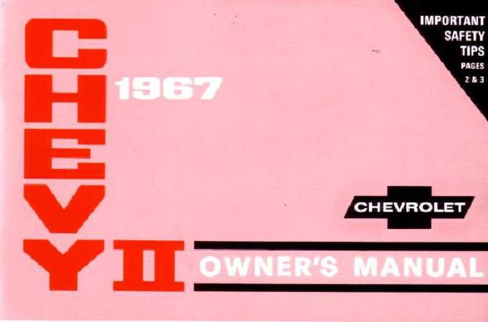 Chevrolet Chevy II 1967 manual del propietario guía del usuario libro de referencia fusibles Foto 1 de 1