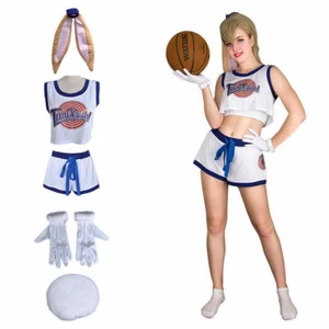 Women's Bunny Rabbit Cosplay Costume Cheerleader Uniform with Ears Gloves - Picture 1 of 10