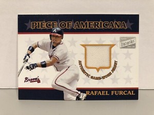 2003 Bazooka Piece of Americana Relics Braves Baseball Card #RF Rafael Furcal!