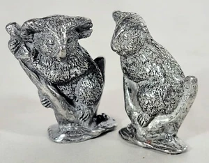 Pair Of Vintage Australian Made Pewter Koala Figurines In Trees c 1980 - Picture 1 of 6